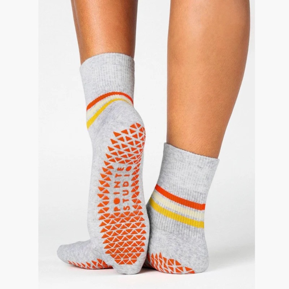 Phoebe Grip Ankle Socks- Citrus Stripe